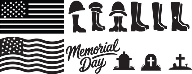 Memorial Day typography with elements 