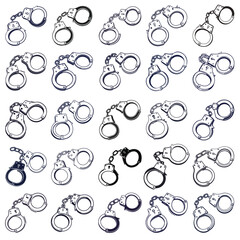 silhouette handcuffs on white background
