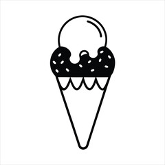 silhouette ice cream on white background