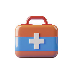 Obraz premium 3d render of a cartoon first aid kit