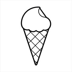 silhouette ice cream on white background