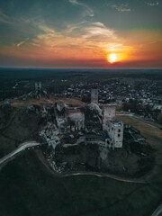 aerial view of castle