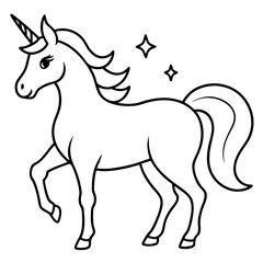 Fototapeta premium Magical-unicorn on white background, Instant Digital Download.