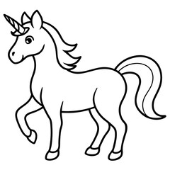 Obraz premium Magical-unicorn on white background, Instant Digital Download.