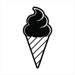 silhouette ice cream on white background