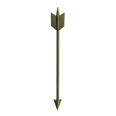 Geometric Arrow with Modern Precision in Deep Olive Isolated on Transparent Background