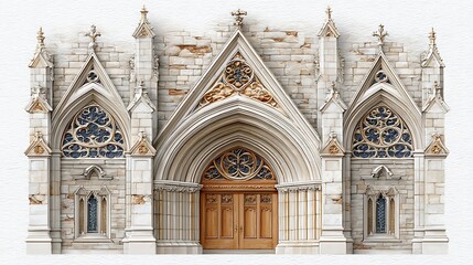 Obraz premium Vintage Gothic Venetian Arch with Intricate Stippling and Textured Stone Design