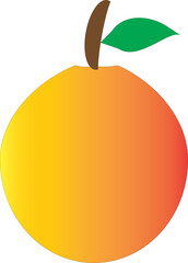 vector illustration of tangerine with leaf