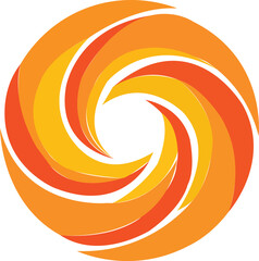  Vector Abstract Orange Swirl, Dynamic Circular Motion Design.