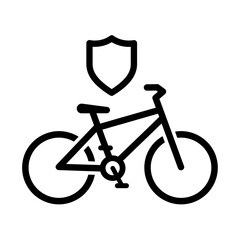 Protected Bicycle Icon with Overhead Shield for Cycling Safety