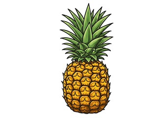 Vibrant Pineapple Illustration: A Tropical Delight