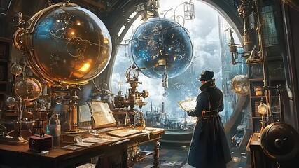 Steampunk Alchemist's Observatory: A Futuristic Vision - Powered by Adobe