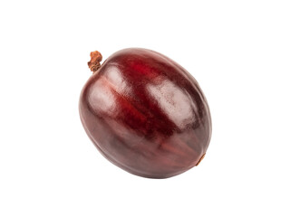 A whole kutjera fruit isolated on white background small dark berry desert aesthetic