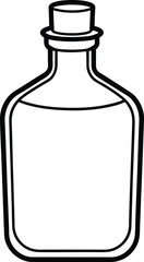 Glass Bottle Cork Line Art Icon Vector