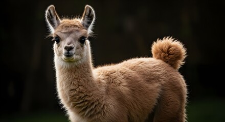 Obraz premium guanaco, baby guanaco, young guanaco, Adorable Baby Guanaco Portrait