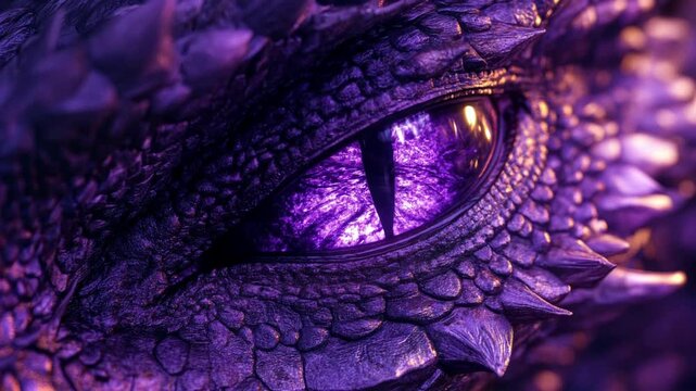 A purple detailed dragon type dark element eye. 