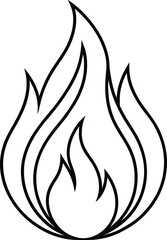Flame Icon Line Art Design Graphic