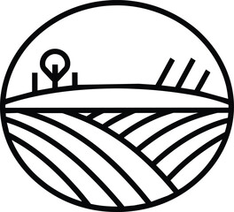 Farmland Fields Agriculture Icon Design