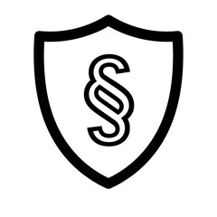 Security Shield Icon With a Prominent Paragraph Symbol Denoting Legal Compliance
