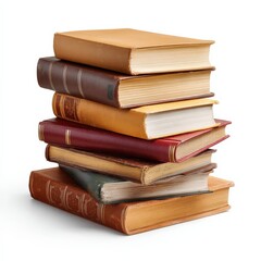 A stack of vintage books in warm earth tones.  Knowledge, history, and reading are suggested.