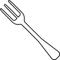 Simple Black Fork Outline Icon Vector