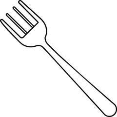 Simple Black Fork Icon Outline Design