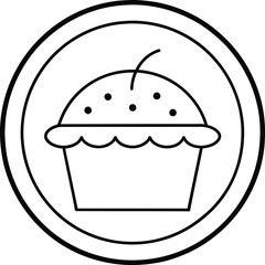 Sweet Cupcake Dessert Bakery Icon Vector