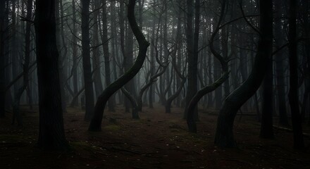 forest,  trees,  woods, Dark and Mysterious Forest Path