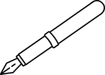 Fountain Pen Icon Black White Design