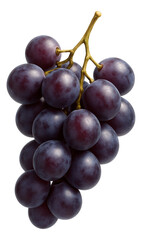 Fototapeta premium A bunch of fresh, ripe red grapes with a glossy surface on transparent background.