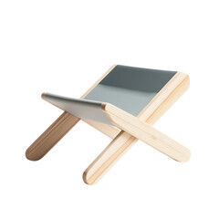 Minimalist Fold Away Wooden Beach Chair with a Slee Isolated on Transparent Background
