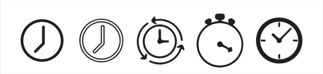 Time and clock icons set, stopwatch, timer, , time management concept, fast stopwatch line icon, Victor illustration Eps 10.
