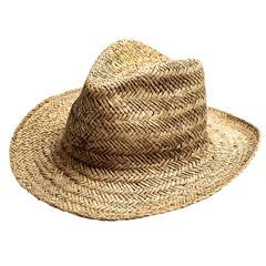 Refined Straw Hat with an Artisanal Woven Finish Isolated on Transparent Background