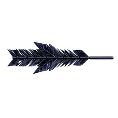 Abstract Arrow with Intricate Layers in Deep Indigo Isolated on Transparent Background