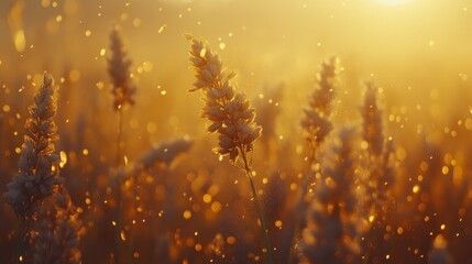 Golden sunset field