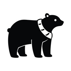 Winter Polar Bear Blanket Vector Silhouette