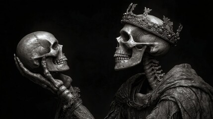 Skeleton King with Skull Prop