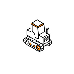 Naklejka premium Illustration of a construction vehicle in a minimalist style 