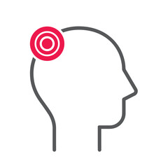 Headache,  profile of a person with a headache - vector, icon.