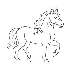 Outline classic horse on a white background