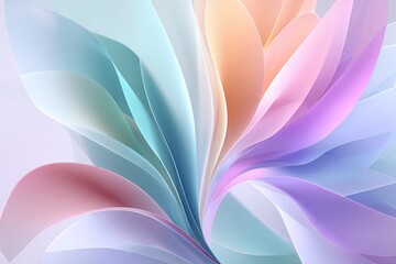 Pastel Abstract Floral Design with Soft Colors and Flowing Shapes