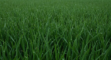 Obraz premium grass, green grass, dew, Dew Drops on Lush Green Grass