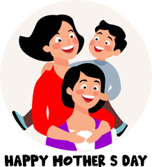 happy mother's day vector stroke editable
