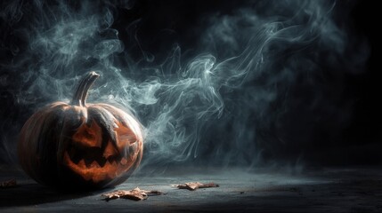 Creepy Carved Pumpkin Smoke