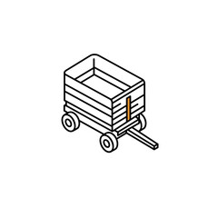Silage wagon illustration in minimalist style with clean lines  