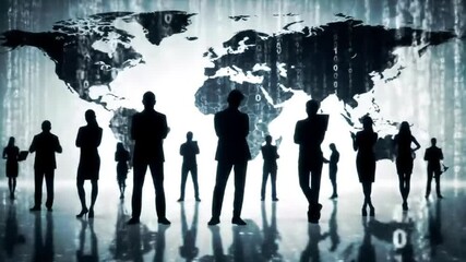 Global business integration through digital networks, showcasing team collaboration - Powered by Adobe