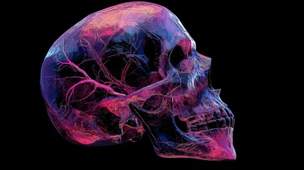 Vibrant Skull with Veins