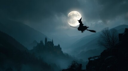 Mysterious Witch Night Flight
