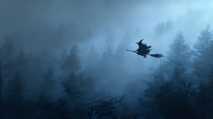 Mysterious Witch Flying Night