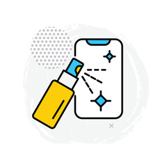 Clean Phone Vector Icon Illustrating Device Disinfection